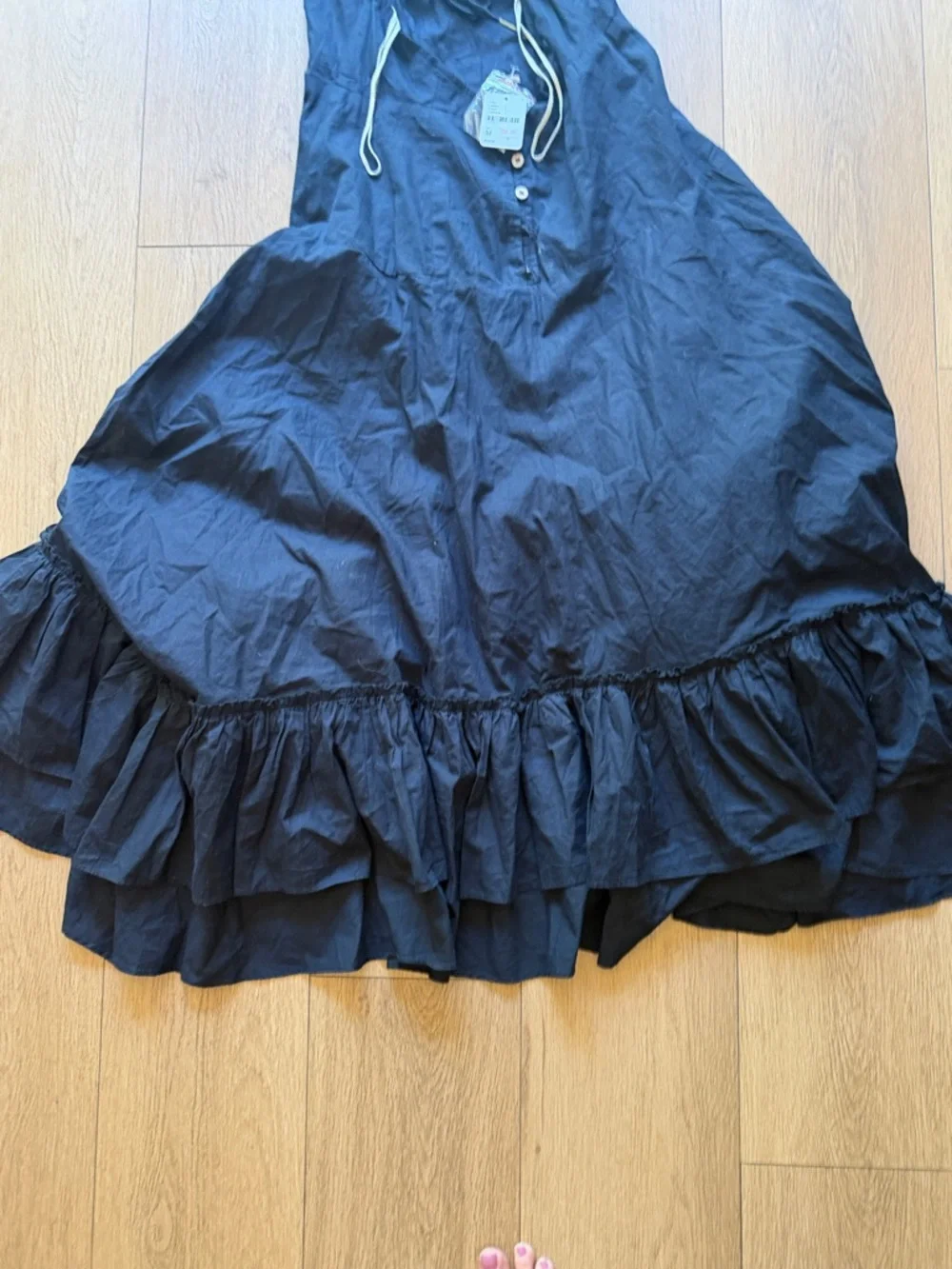 Free People endless summer Black Backless Ruffle Halter Maxi Dress - Picture 8 of 14